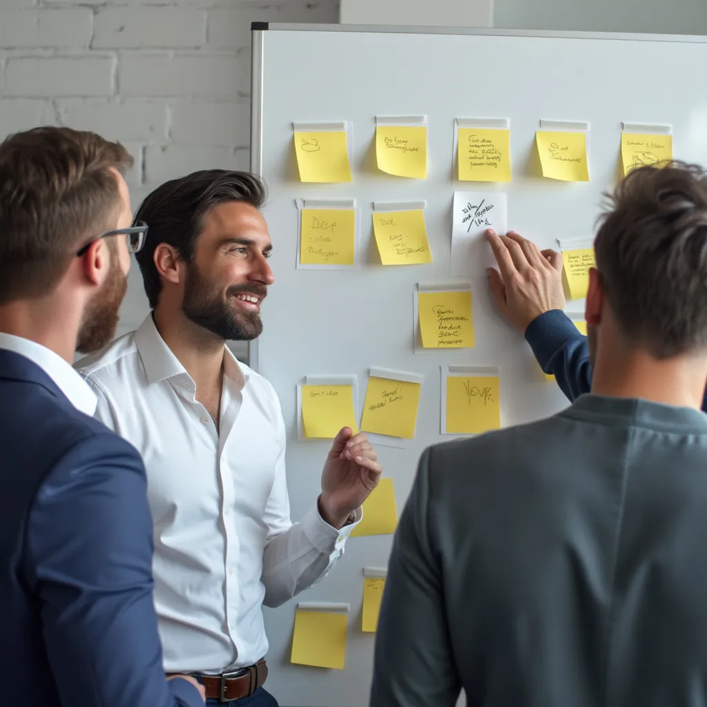 Equipo de consultoría en una reunión creativa y dinámica