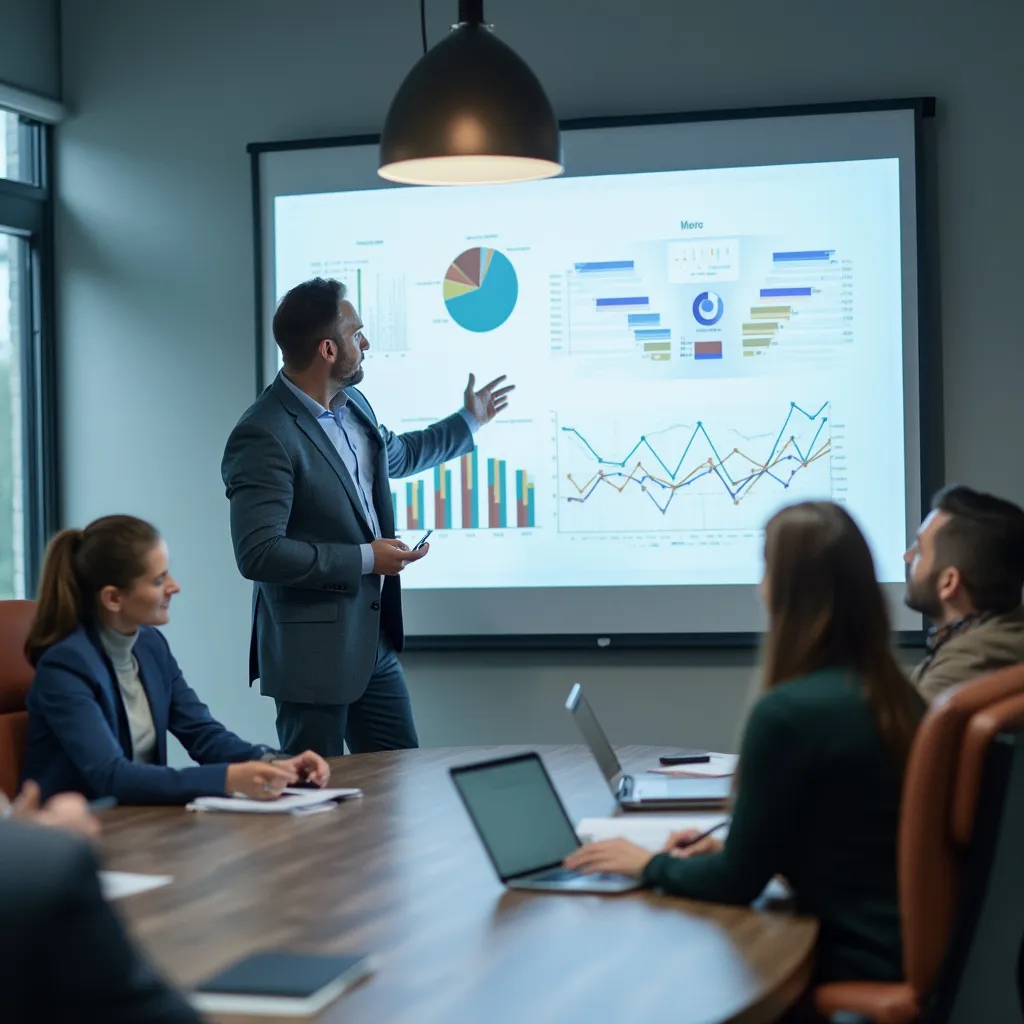 Consultor liderando un taller interactivo con un cliente